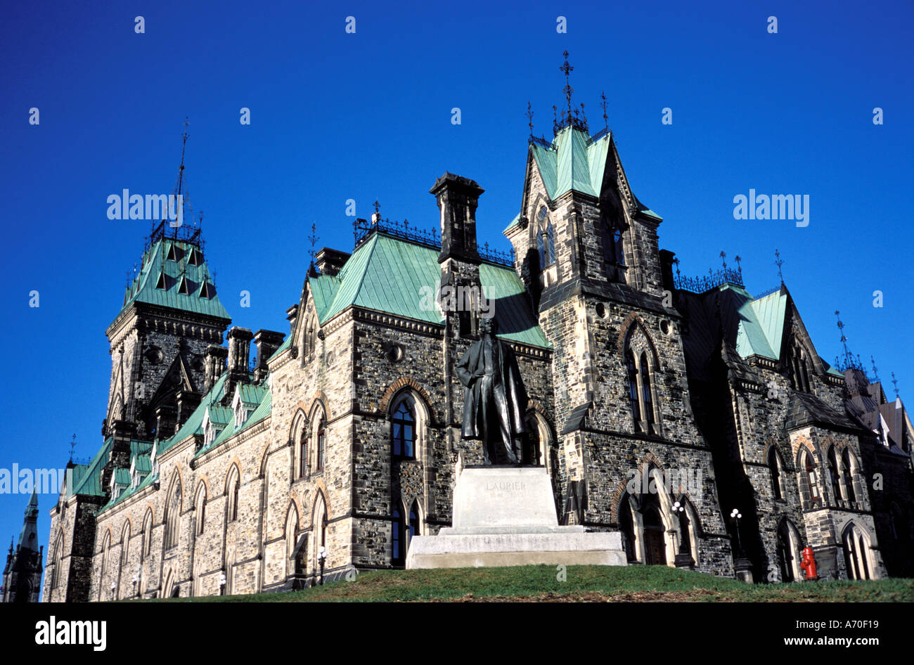 sir john a macdonald statue east wind parliament buildings ottawa canada Stock Photo