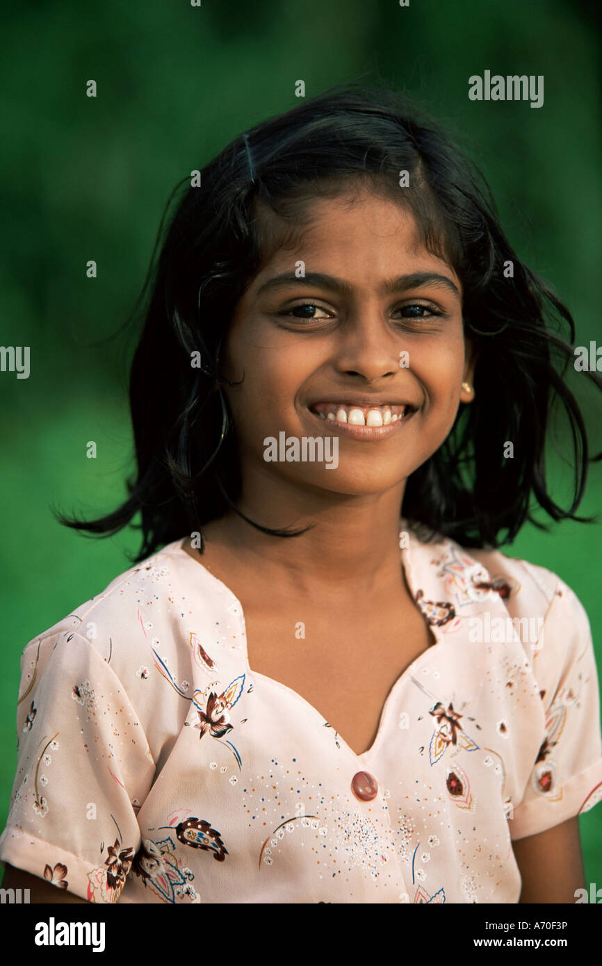 Portrait of a young girl Sri Lanka Asia Stock Photo Alamy