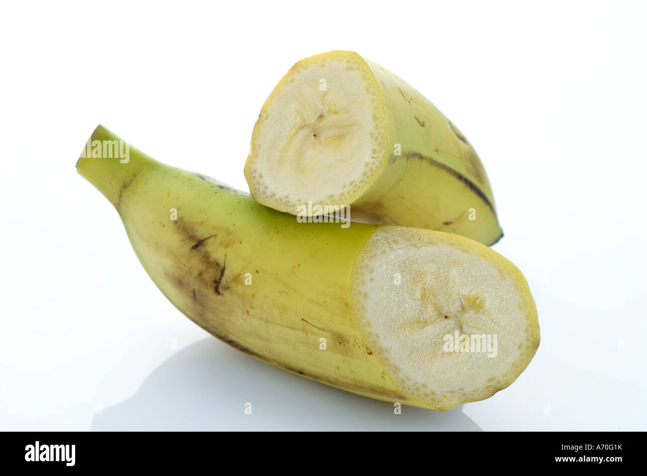 A cut open Canary Island banana Stock Photo Alamy