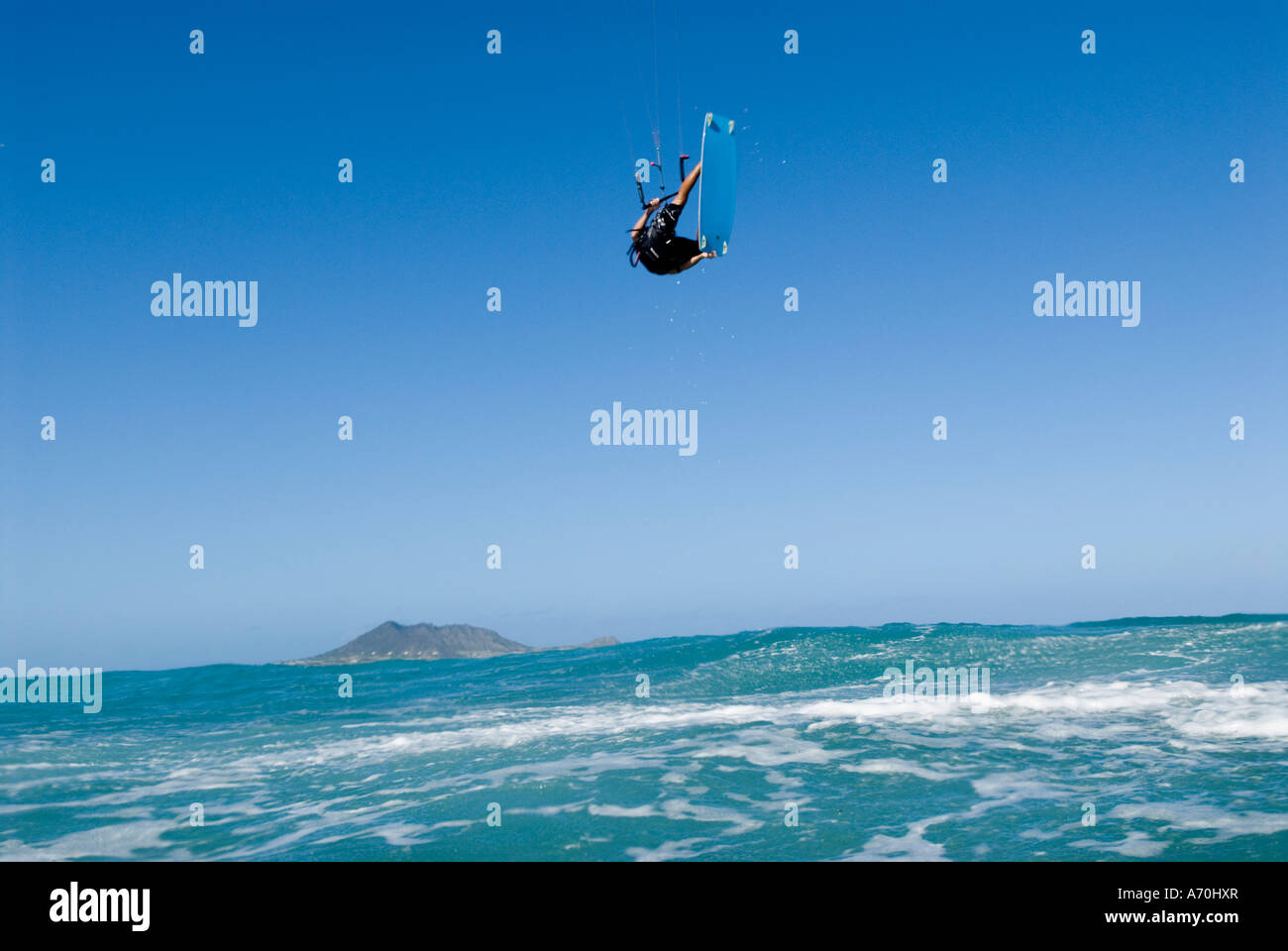 Kitesurfing, Kailua Bay, Oahu, Hawaii Stock Photo Alamy