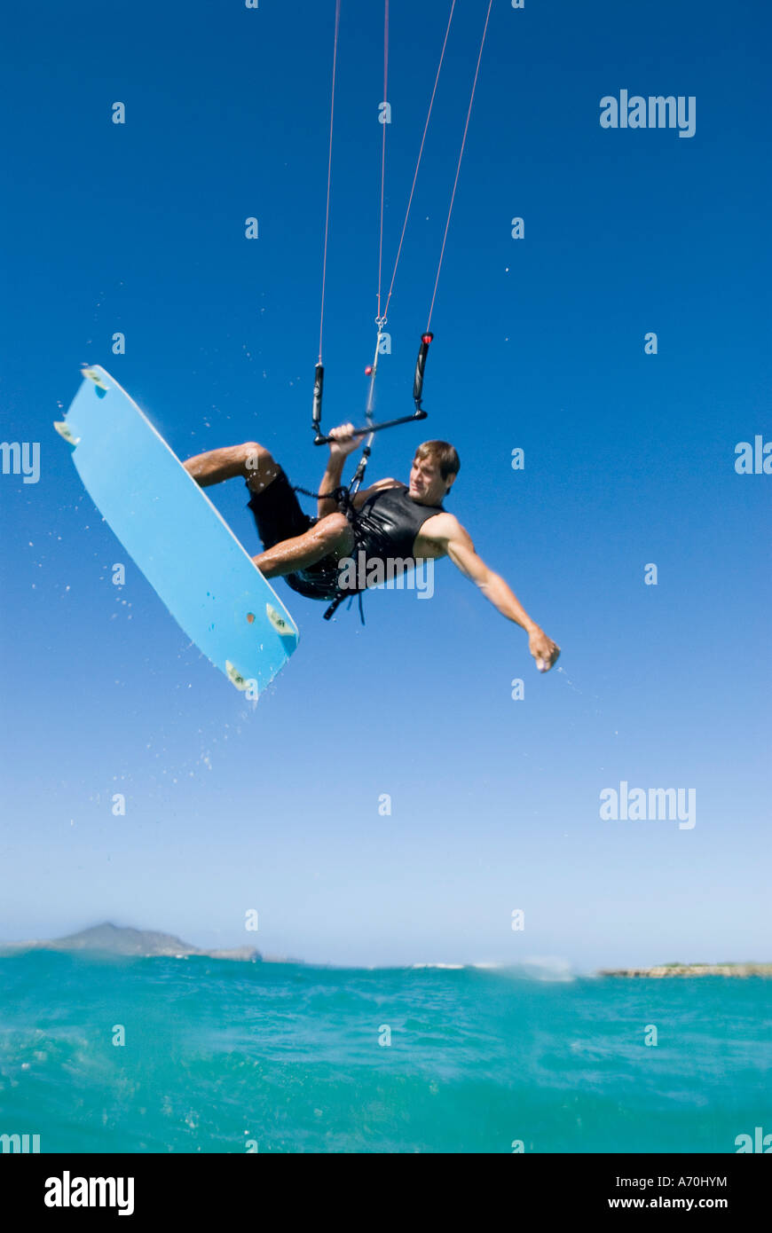 Kitesurfing, Kailua Bay, Oahu, Hawaii Stock Photo Alamy