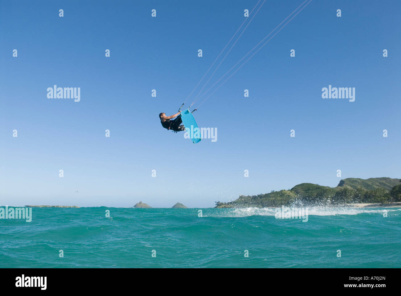 Kitesurfing, Kailua Bay, Oahu, Hawaii Stock Photo Alamy