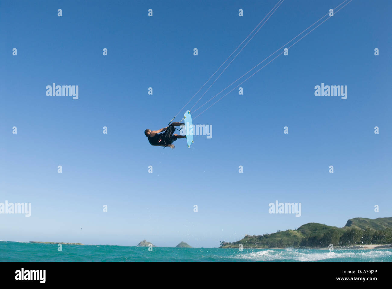 Kitesurfing, Kailua Bay, Oahu, Hawaii Stock Photo Alamy