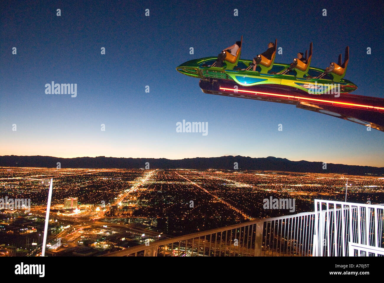 Thrill ride on top of Stratosphere Tower Las Vegas Nevada Stock Photo -  Alamy