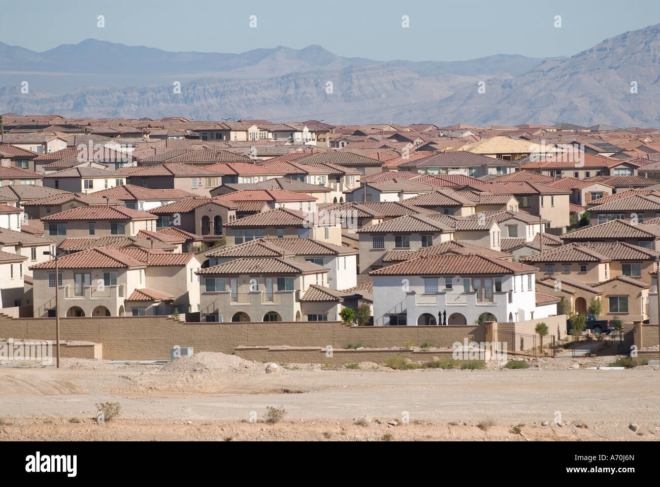 Housing development on the outskirts of Las Vegas, Nevada Stock Photo
