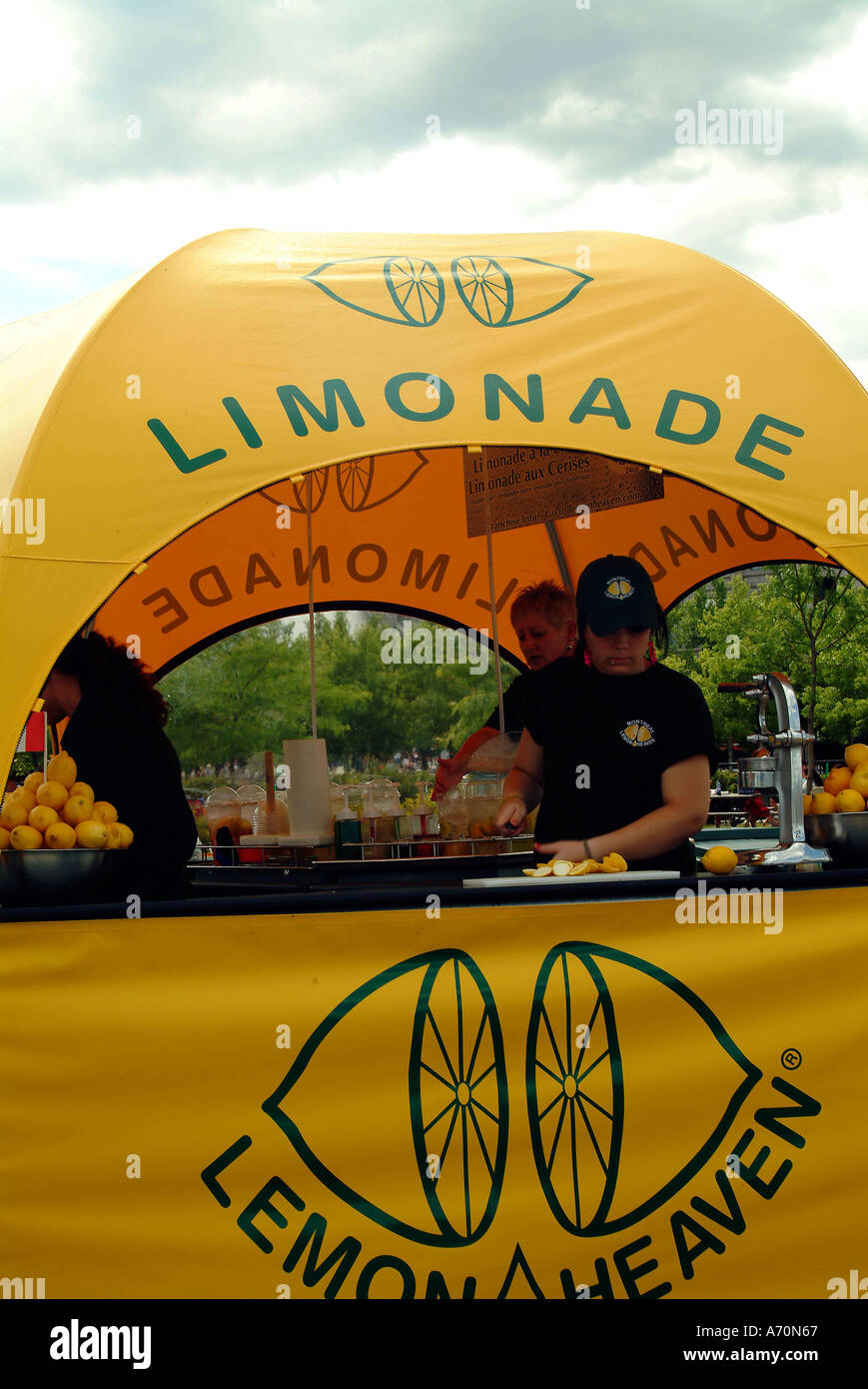 Lemonade both during a fair in Montreal Quebec Stock Photo Alamy
