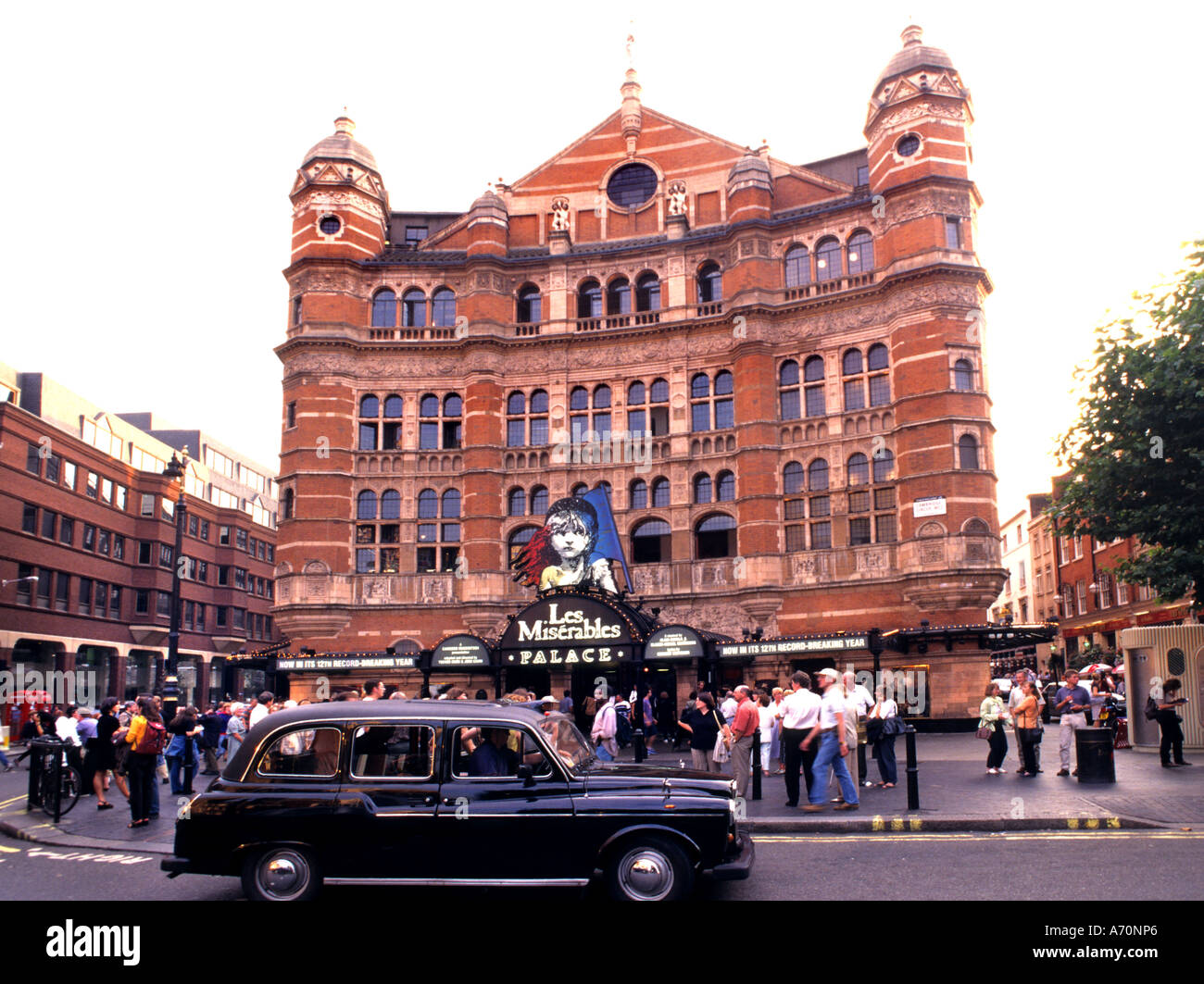 Taxi Cap Miserables London Palace Theatre act acting drama comedy Stock Photo