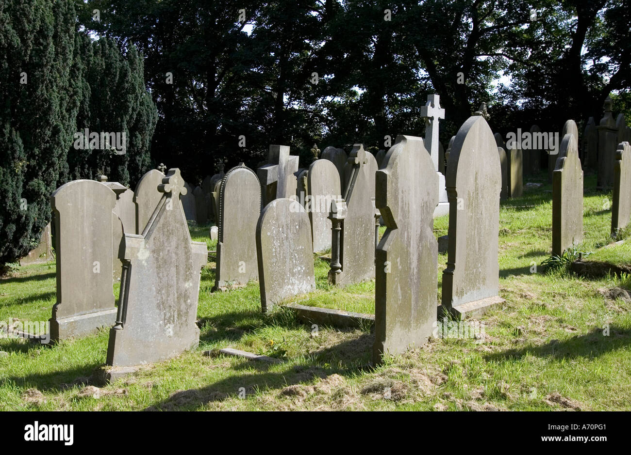 Haworth, GBR, 15.August.2005 - The old cemetry in Haworth Stock Photo