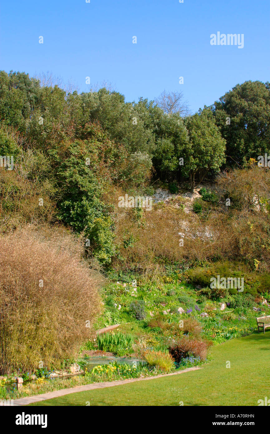 Chalk Garden at Highdown Gardens, Worthing, Sussex, UK Stock Photo