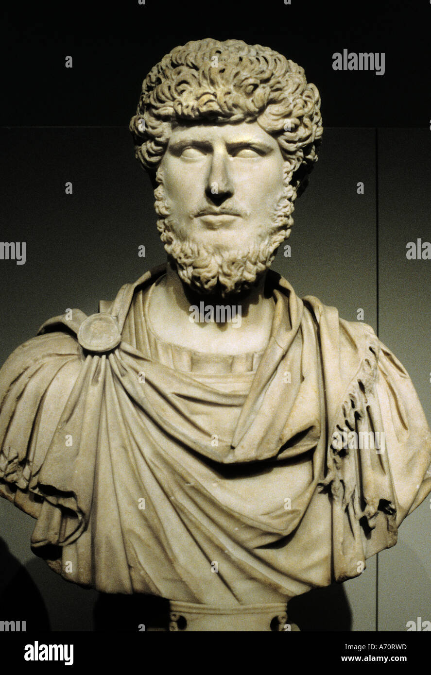Lucius Aurelius Verus ,130 – 169 ,was Roman emperor from 161 until his death in 169, alongside his adoptive brother Marcus Aurelius, Rome, Italy, Ital Stock Photo