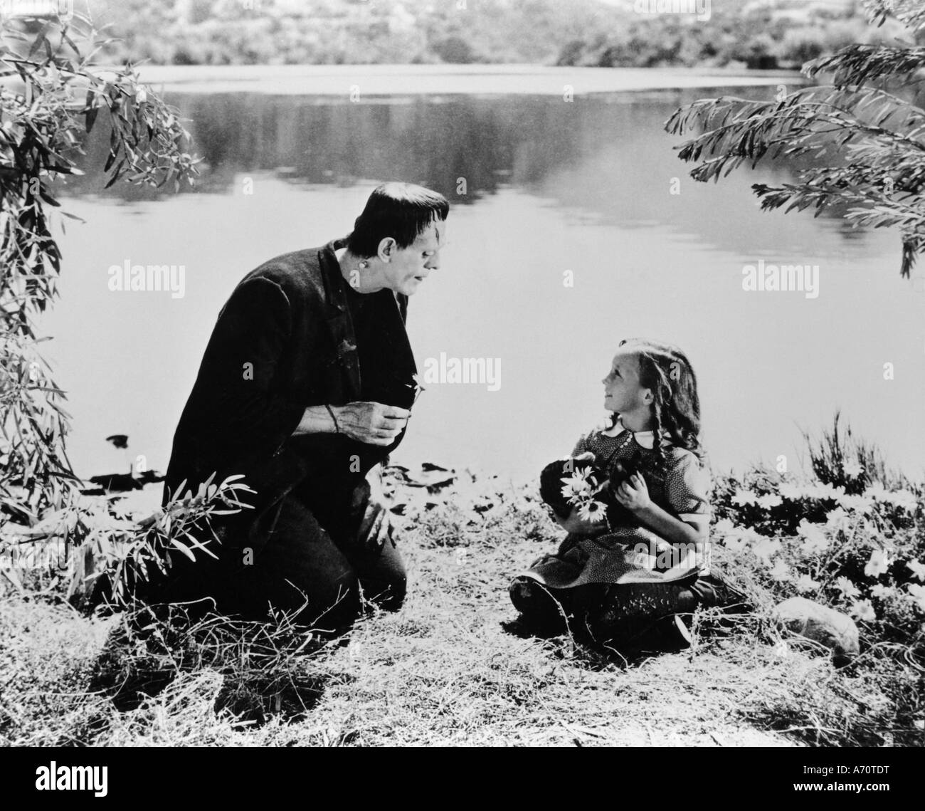 FRANKENSTEIN 1931 Universal film with Boris Karloff and Marilyn Harris Stock Photo