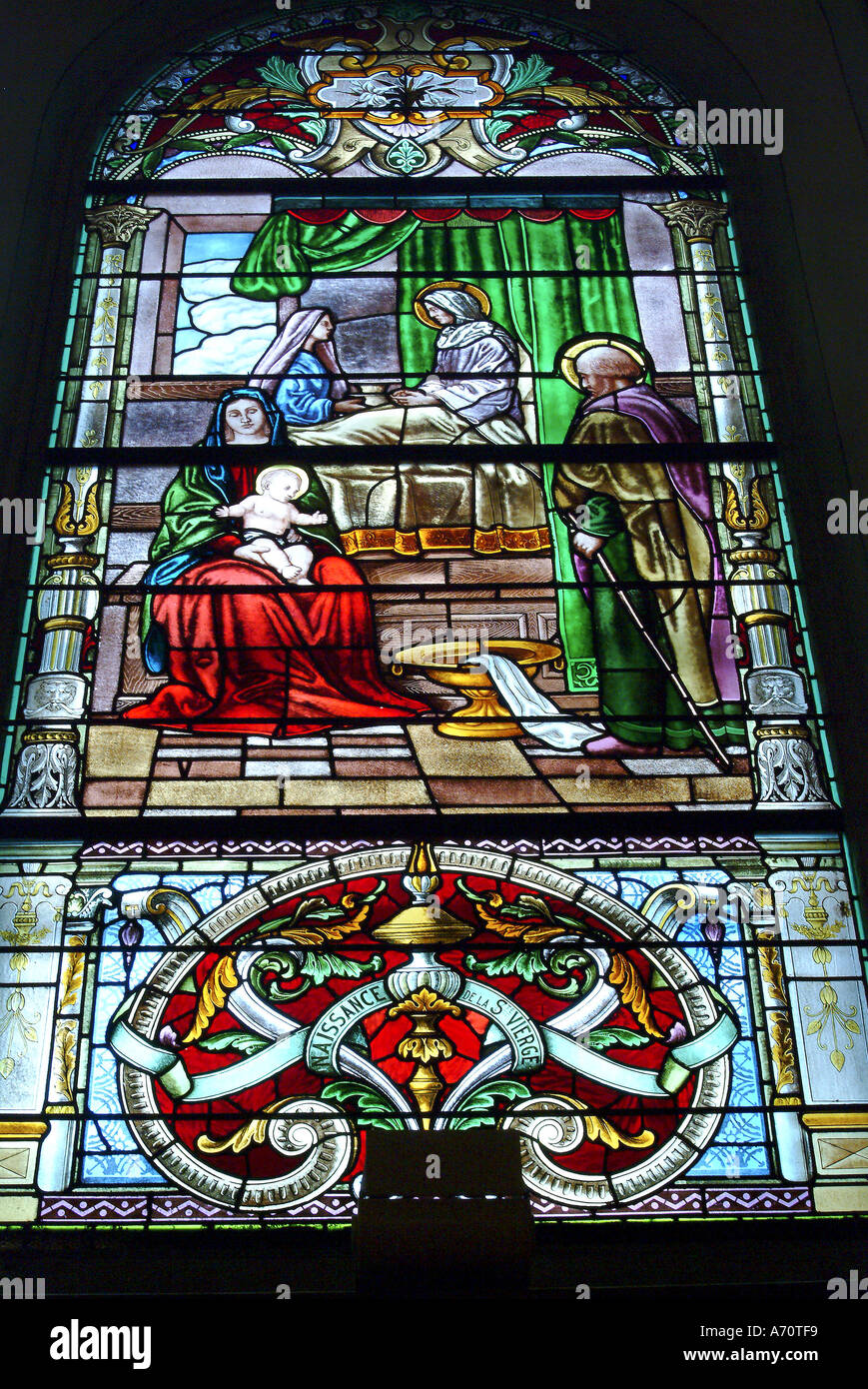 Montreal Canada cathedral stained glass windows Stock Photo Alamy