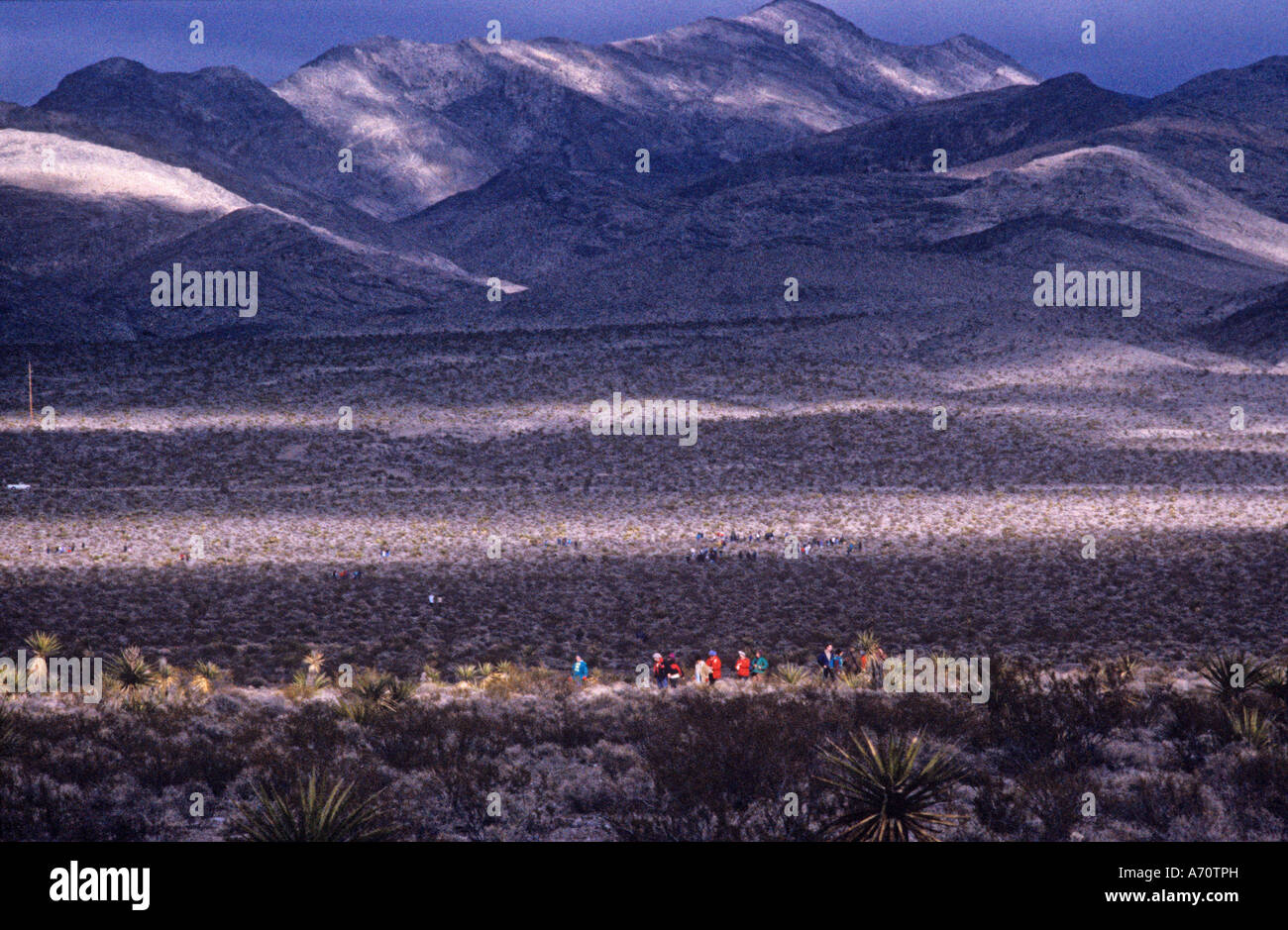 UK, USA,  Nuclear Test Site,  Ground Zero, Nevada Desert, USA. Stock Photo