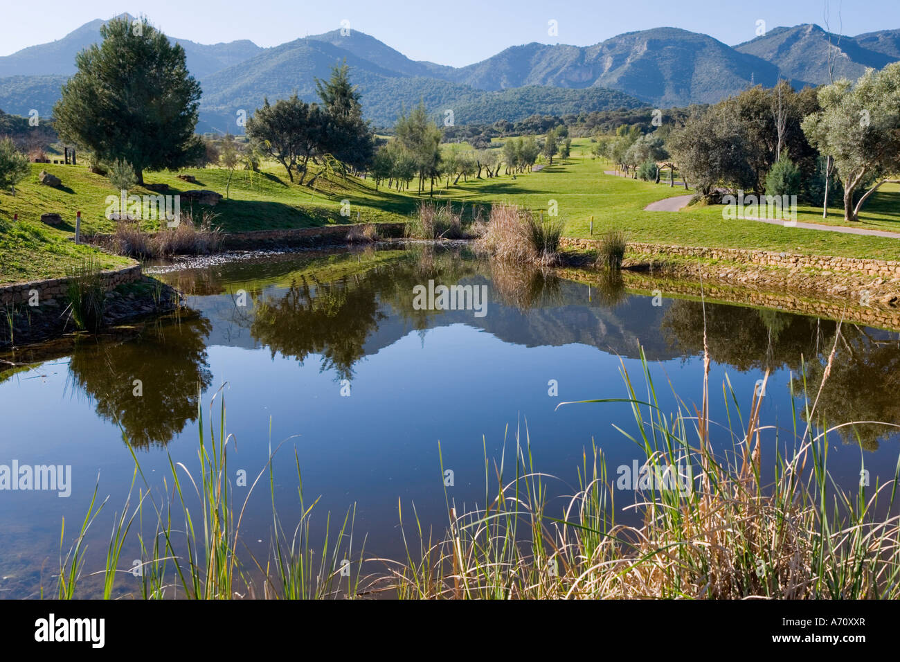 Alhaurin de la Torre,  Malaga Province,  inland Costa del Sol, southern Spain.  Lauro Golf course. Stock Photo