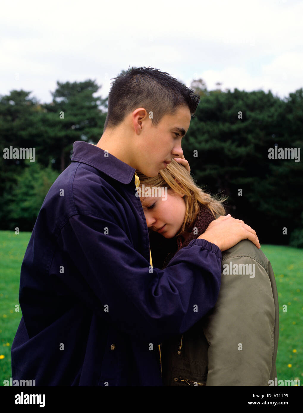 Troubled Teen Couple Stock Photos Troubled Teen Couple Stock