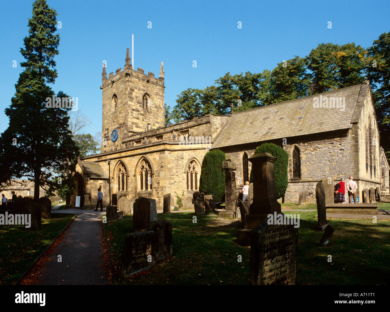 Derbyshire Eyam Plague Village Parish Church Stock Photo