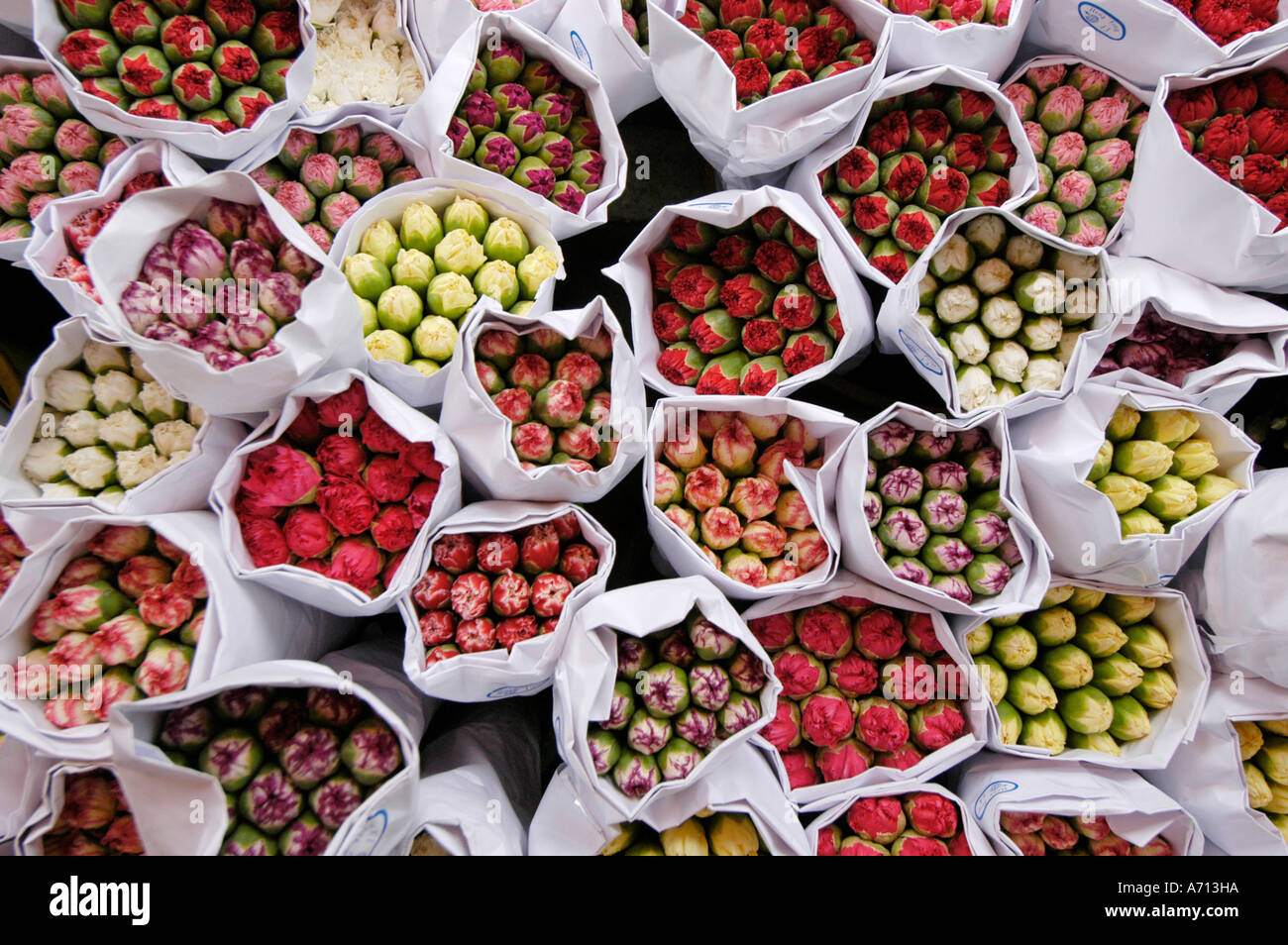 Flowers on the flower market of Hong Kong, China Stock Photo Alamy