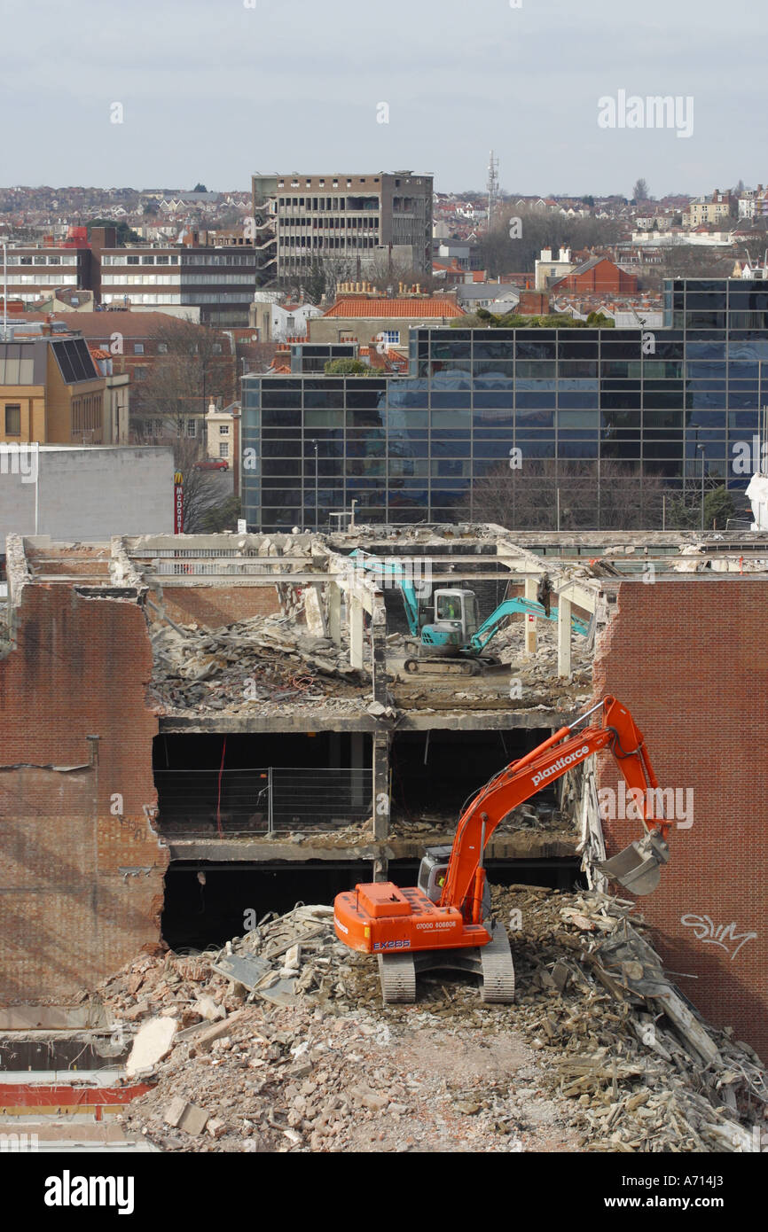 Bristol city centre demolition redevelopment construction work at