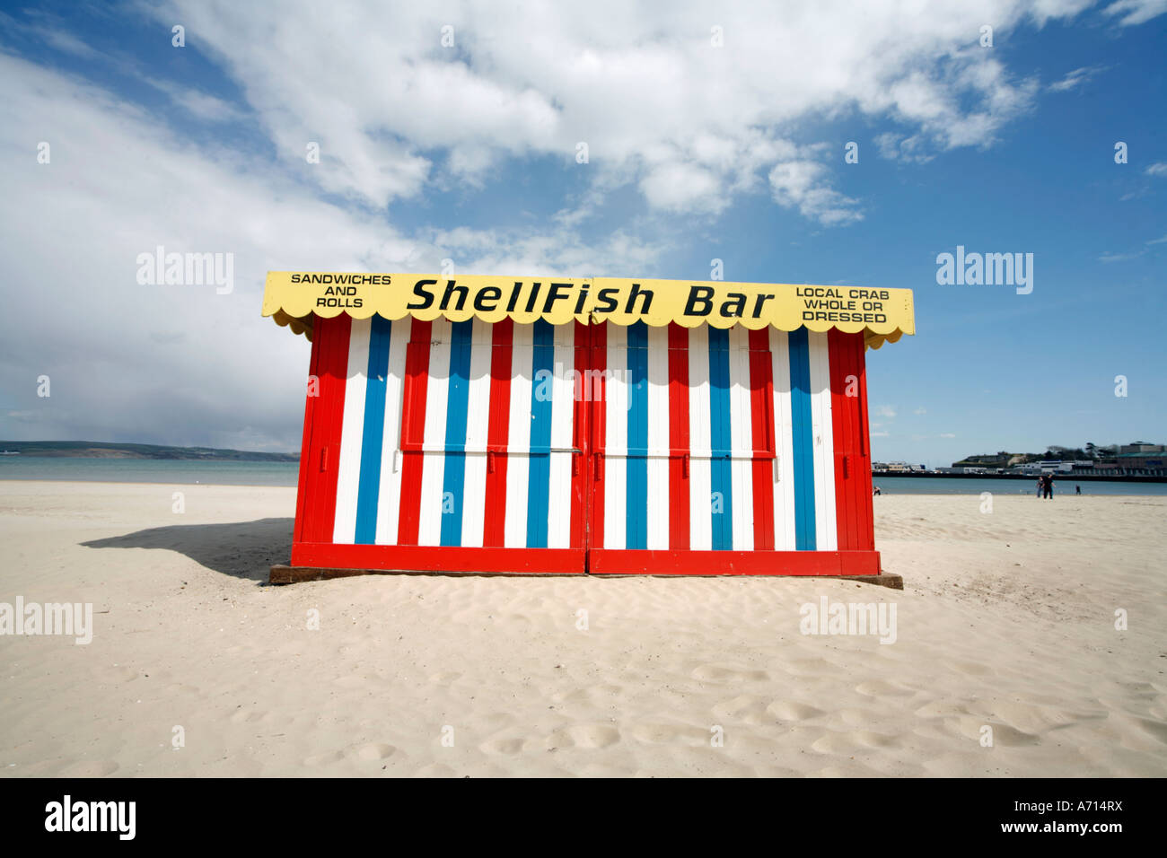 Colourful Beach Shack Selling Shellfish on Weymouth Beach Dorset ...