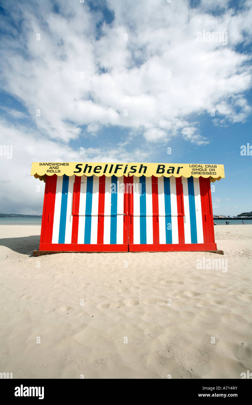 Colourful Beach Shack Selling Shellfish on Weymouth Beach Dorset ...