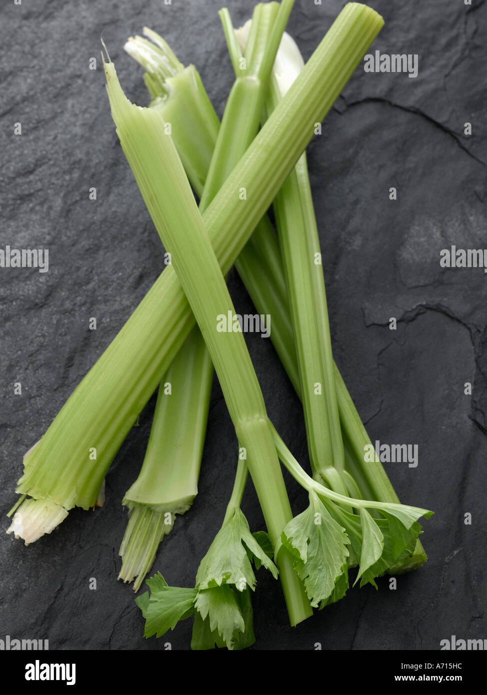 Celery stalks on slate background - high end Hasselblad 61mb digital image Stock Photo