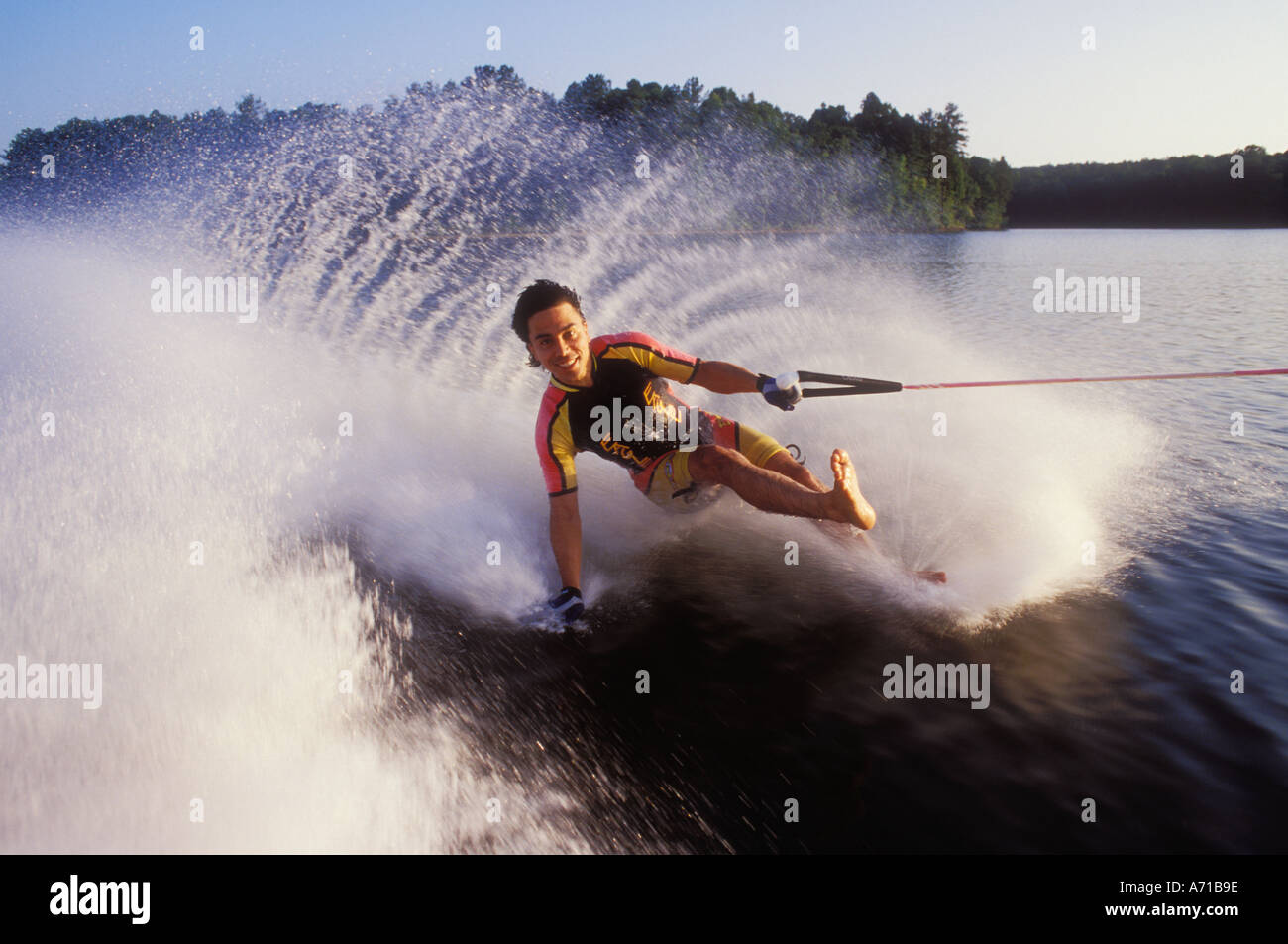 Barefoot waterskiing hi-res stock photography and images - Alamy