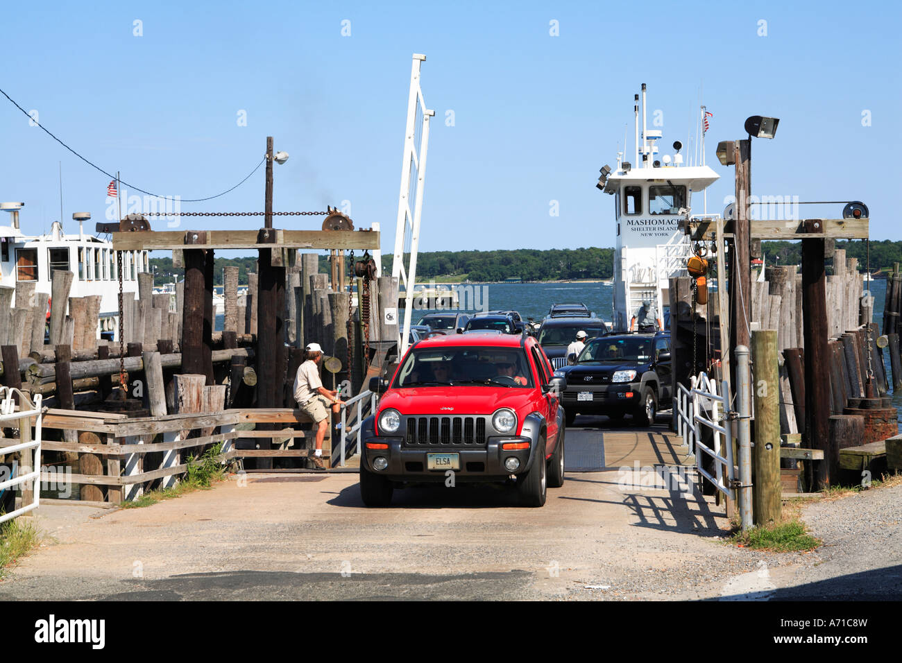 Shelter Island Car Ferry Greenport Long Island Shelter island Sound New