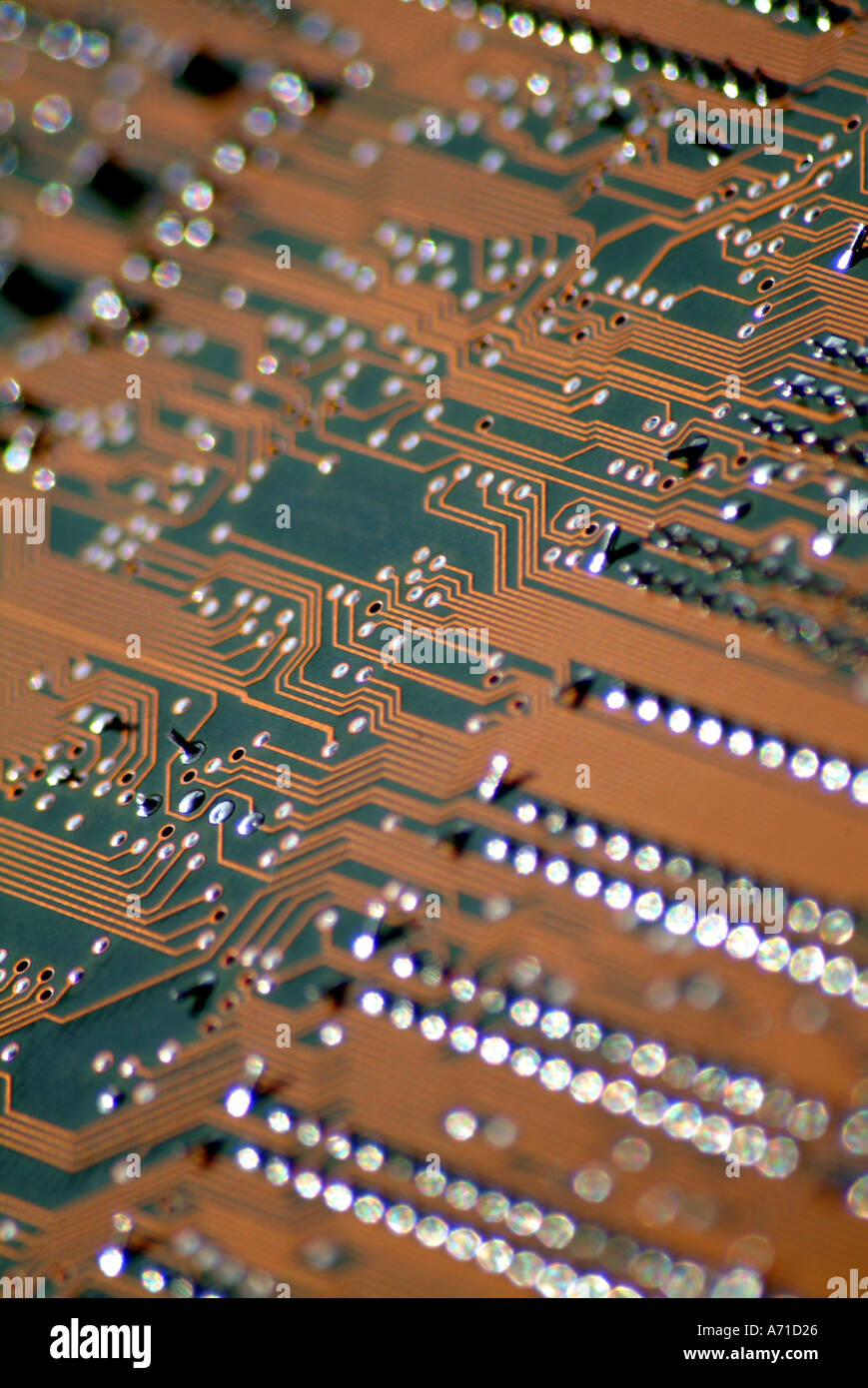 detail of computer printed circuit board Stock Photo