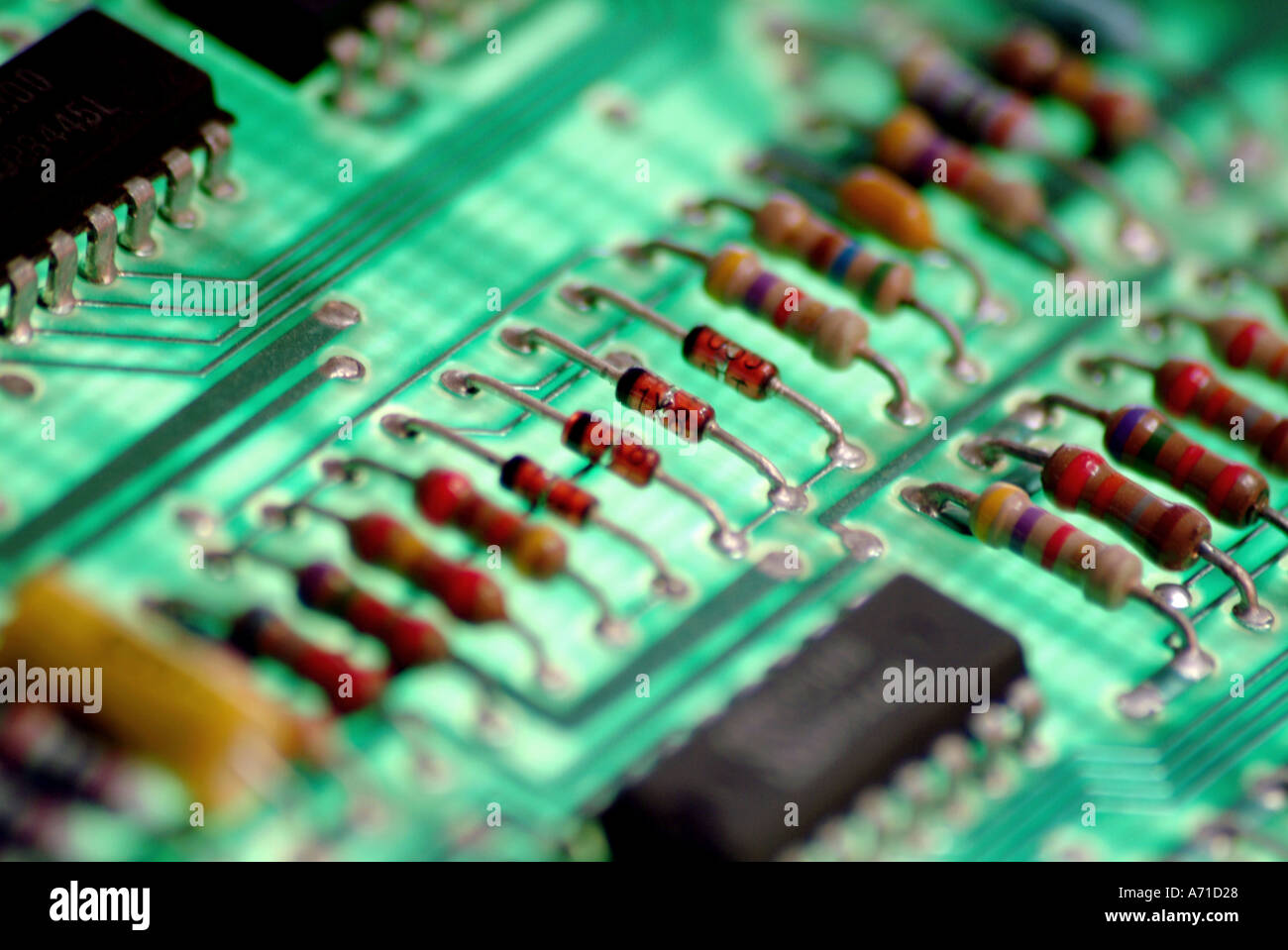 detail of computer printed circuit board Stock Photo