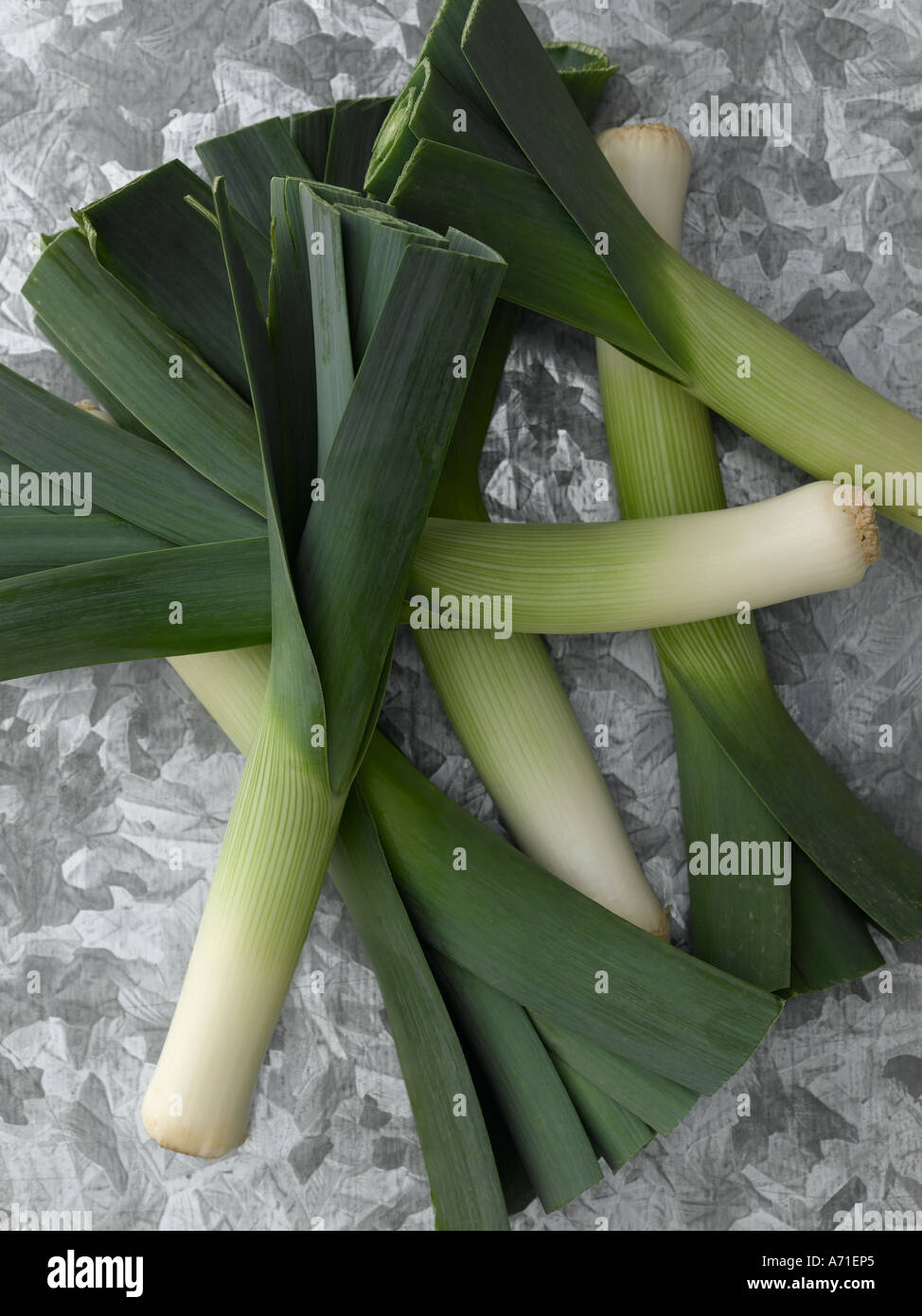 Leeks shot with Hasselblad medium format digital Stock Photo