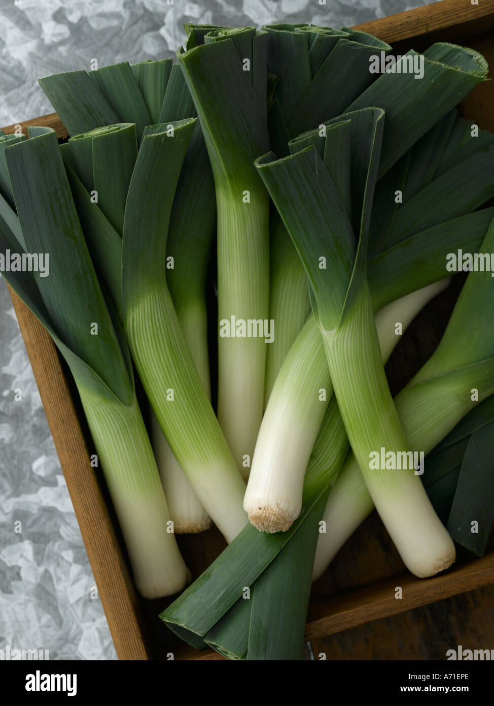 Leeks shot with Hasselblad medium format digital Stock Photo