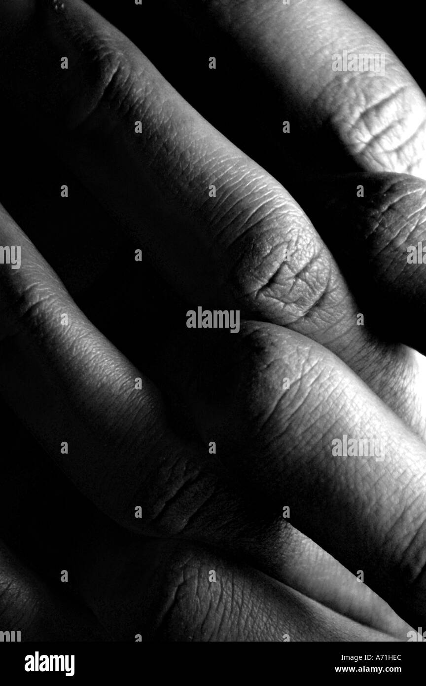 Hand fingers crossed Black and White Stock Photos & Images - Alamy