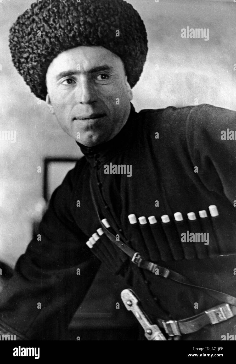 events, Second World War / WWII, foreigners in German service, cossacks, cossack officer, Russia, 1943, Stock Photo