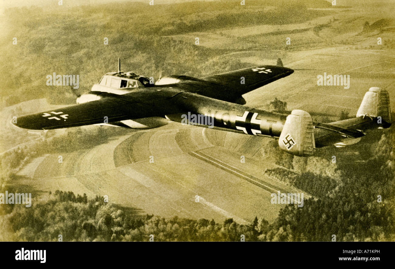 WW2 Propaganda photo of a German Dornier Do 215 bomber banking WW2 Propaganda photo of a German Dornier Do 215 bomber banking