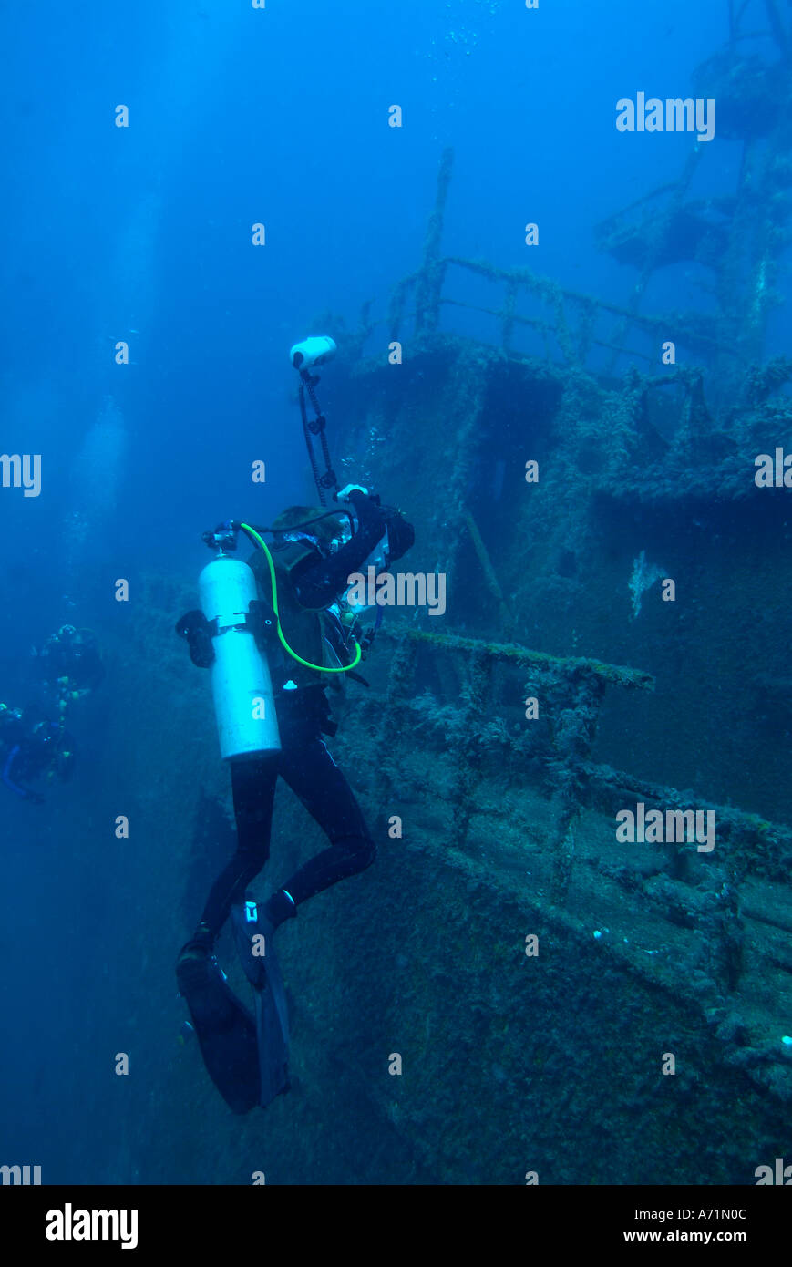 A photographer shooting the Fang Ming wreck Stock Photo