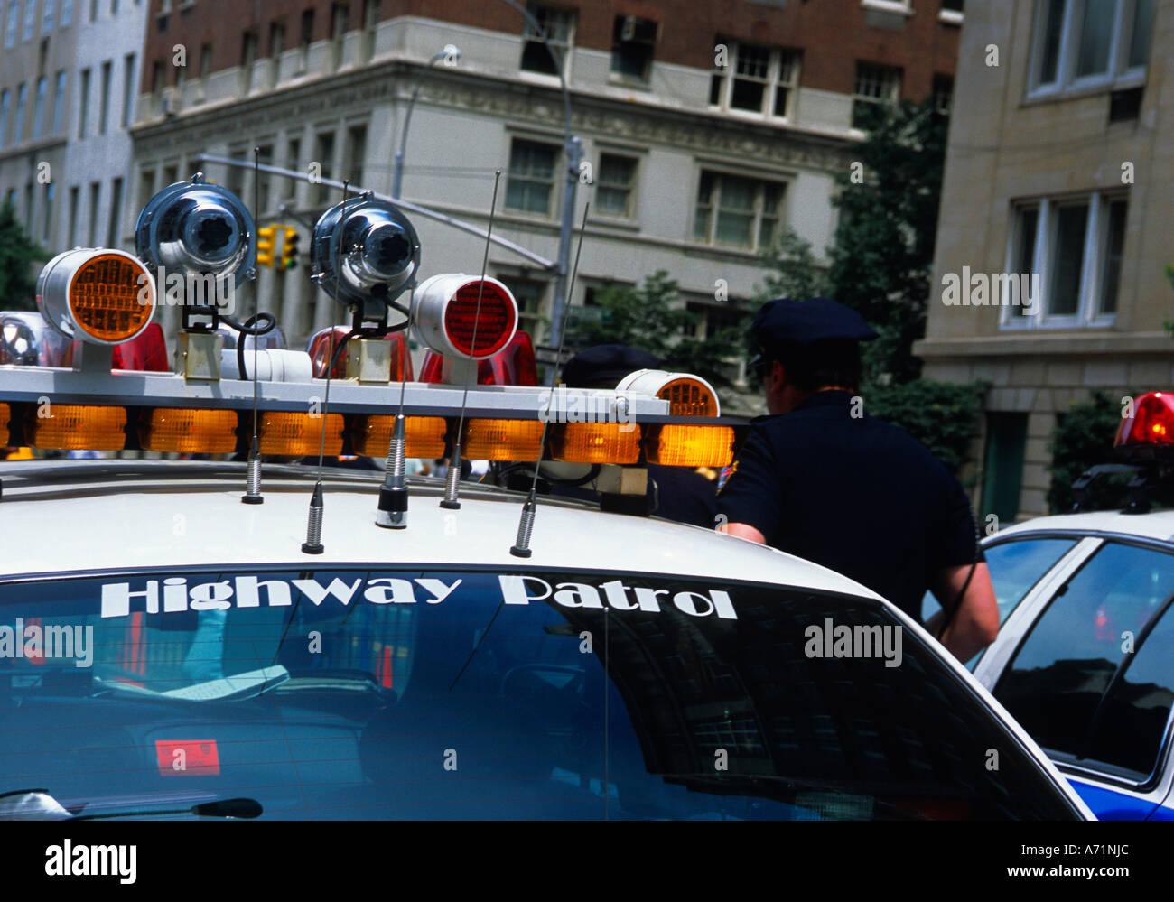 Flashing police lights nypd hi-res stock photography and images - Alamy