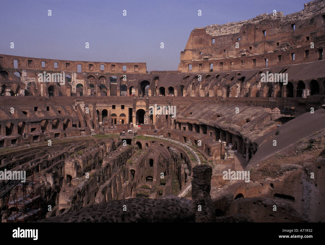 Italy, Rome.  The Colosseum undergoing restoration. Stock Photo