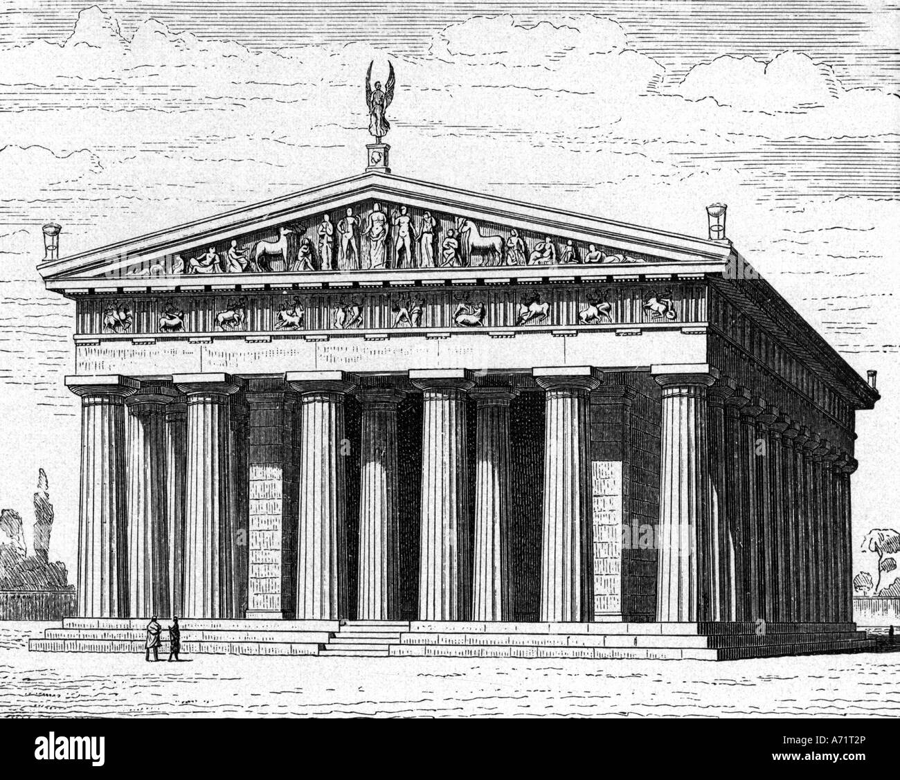 Храм Зевса в Олимпии Западный фасад