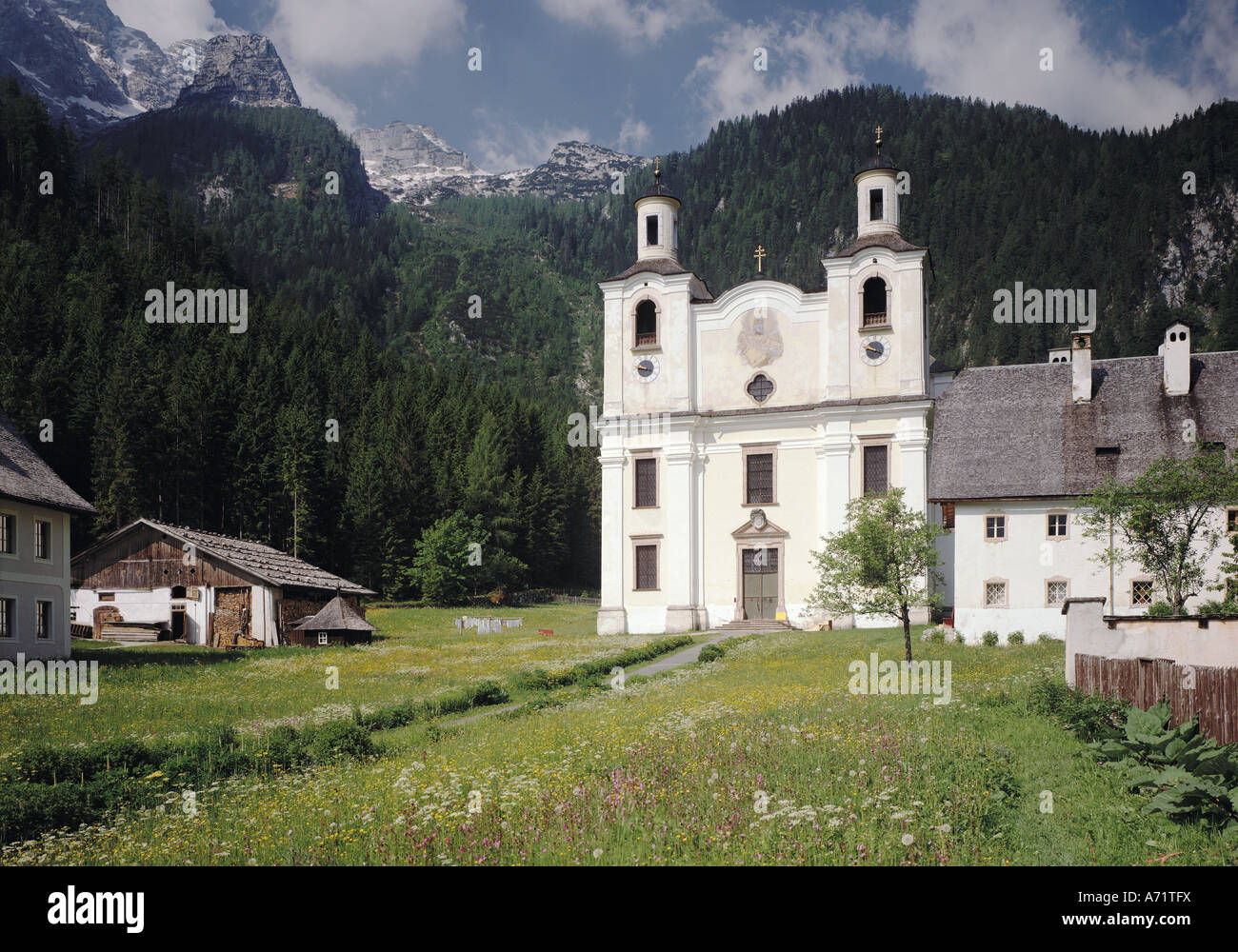 'architecture, churches and convents, Austria, Salzburg, Maria Kirchental pilgrimage church, called 'Pingau cathedral', exteri Stock Photo