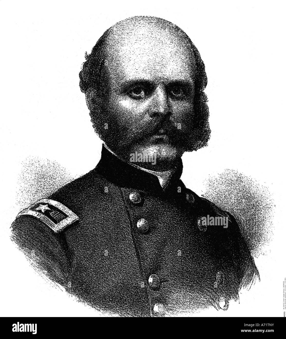 Burnside, Ambrose E., 23.5.1824 - 13.9.1881, American general & politician, portrait, engraving, 19th century, officer, military Stock Photo