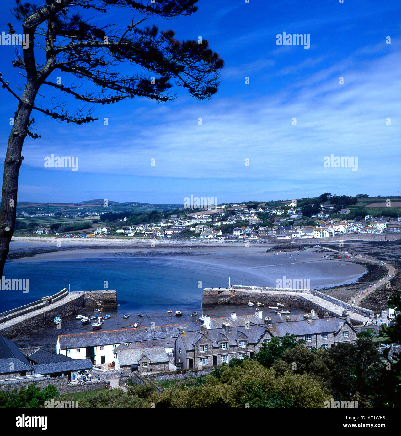 View to Marazion from Saint Michaels Mount in Cornwall England Stock Photo