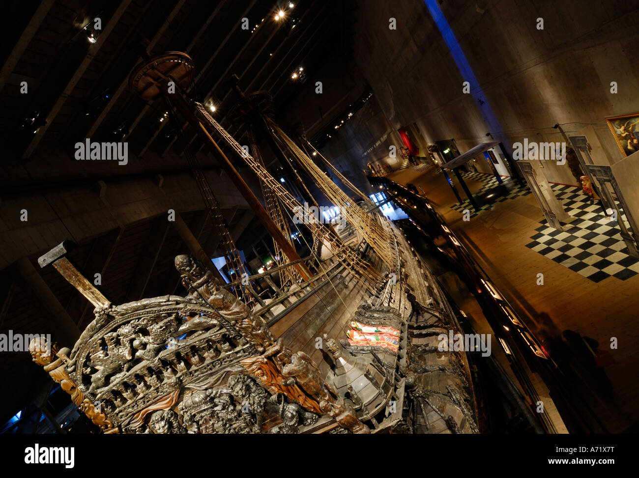 The well preserved 17th century battleship Vasa at the Vasa museum in Stockholm is one of Sweden’s biggest tourist attractions Stock Photo