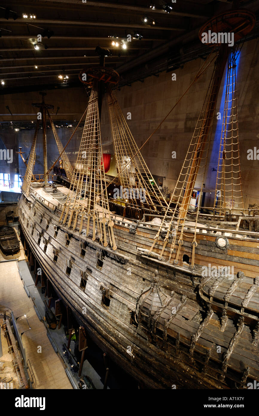 The well preserved 17th century battleship Vasa at the Vasa museum in Stockholm is one of Sweden’s biggest tourist attractions Stock Photo