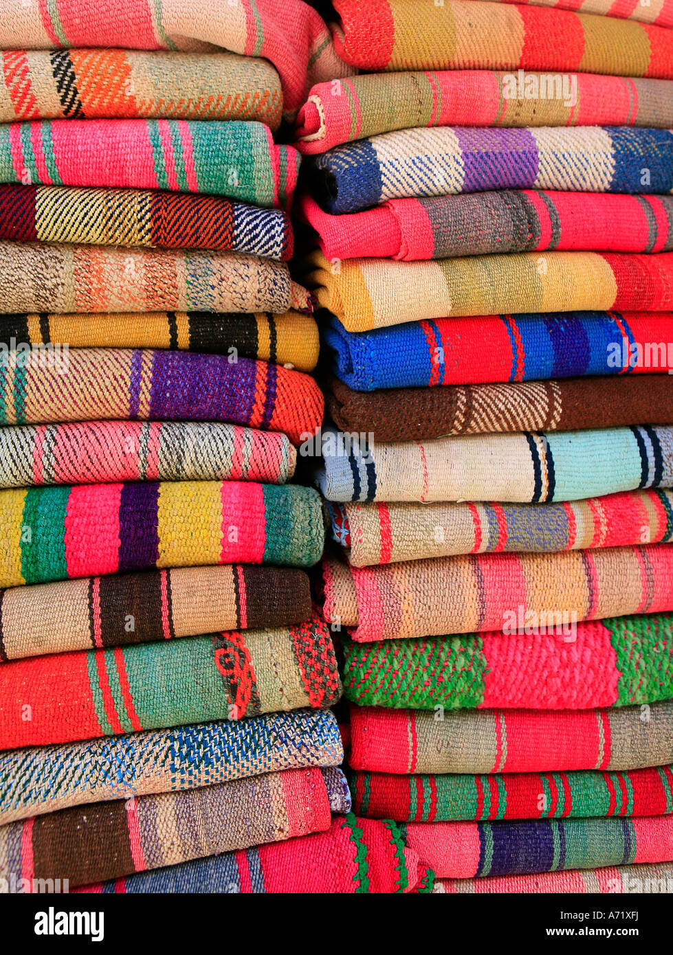 Blankets for Sale Witches Market La Paz Bolivia Stock Photo
