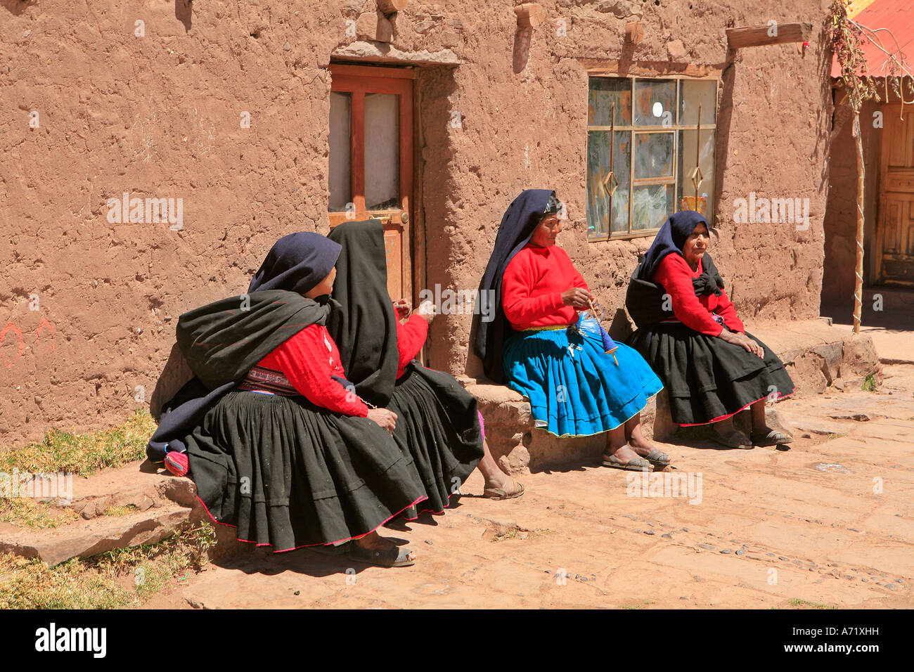 Women Taquile Island Peru Stock Photo Alamy