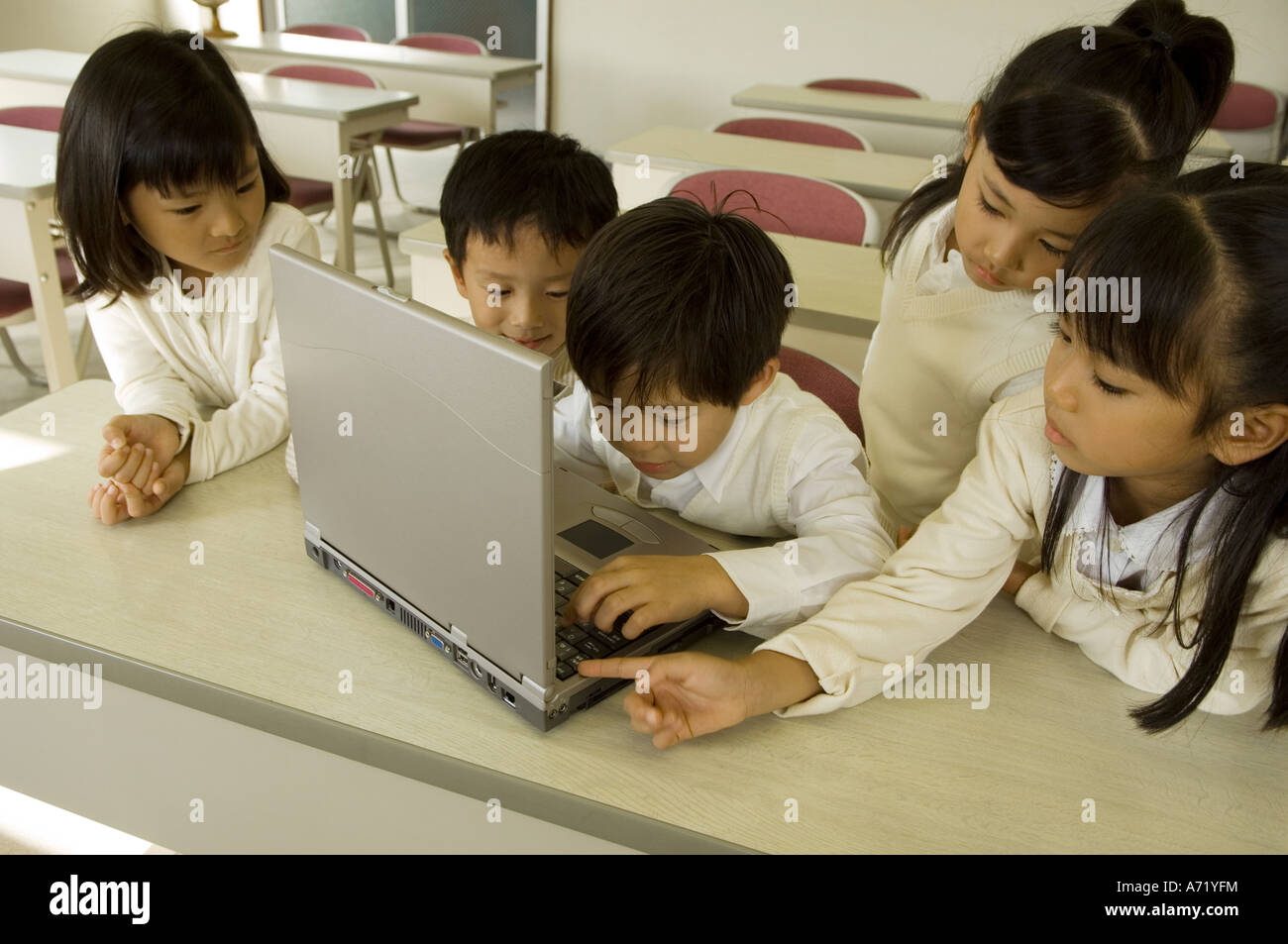 Children using computer Stock Photo - Alamy