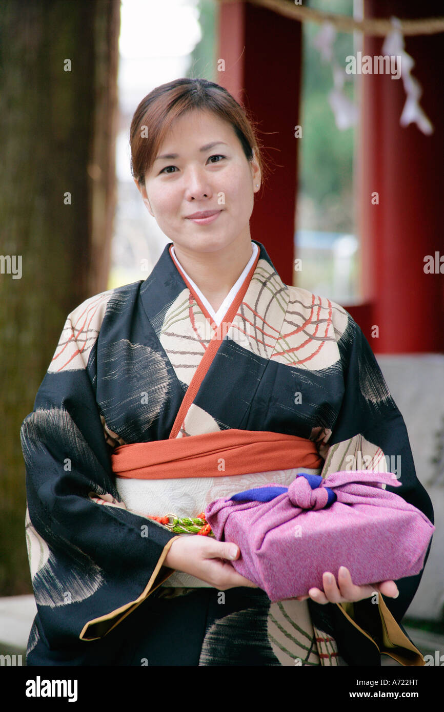 Mid adult woman wearing kimono Stock Photo Alamy