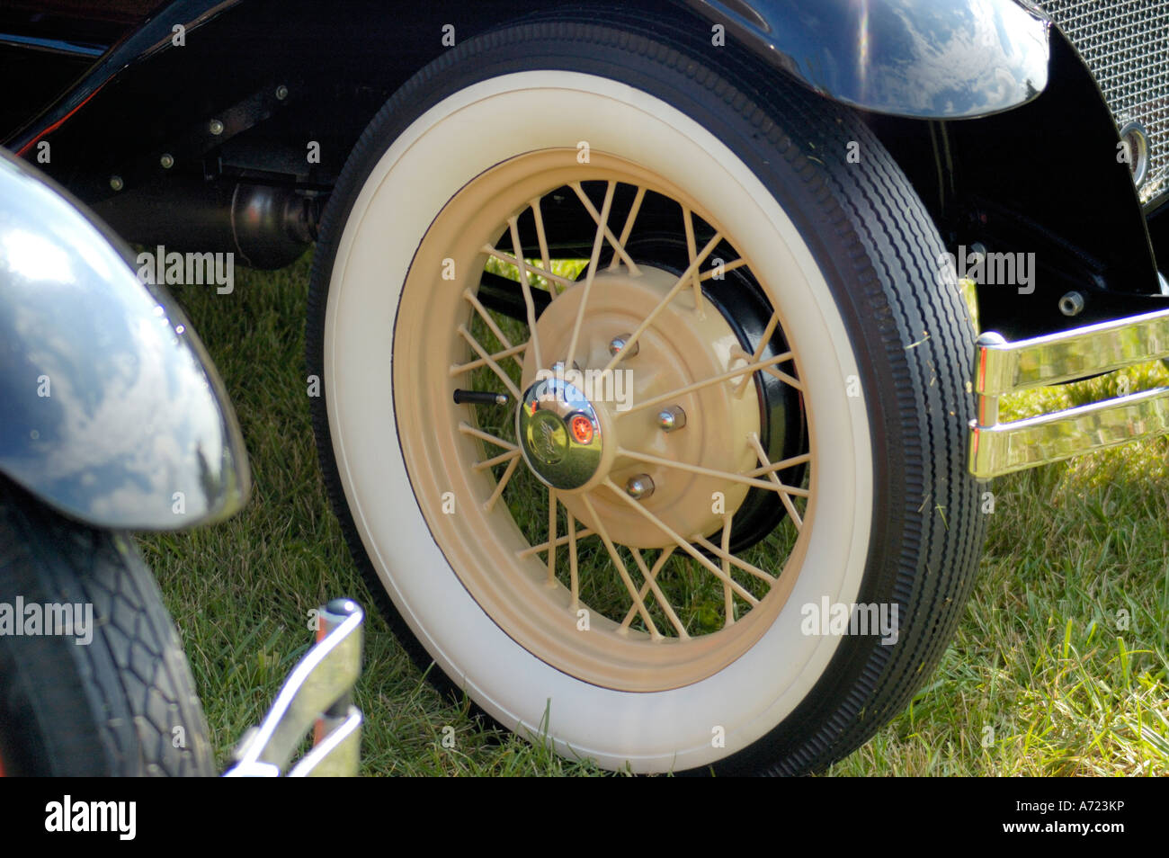 White wall tire of a vintage Ford Model A automobile from 1930s Stock ...