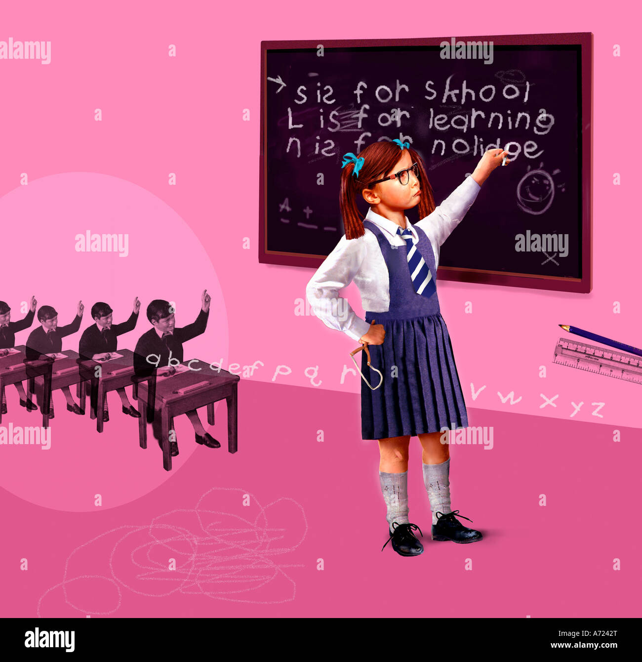 Moody girl school uniform hi-res stock photography and images - Alamy