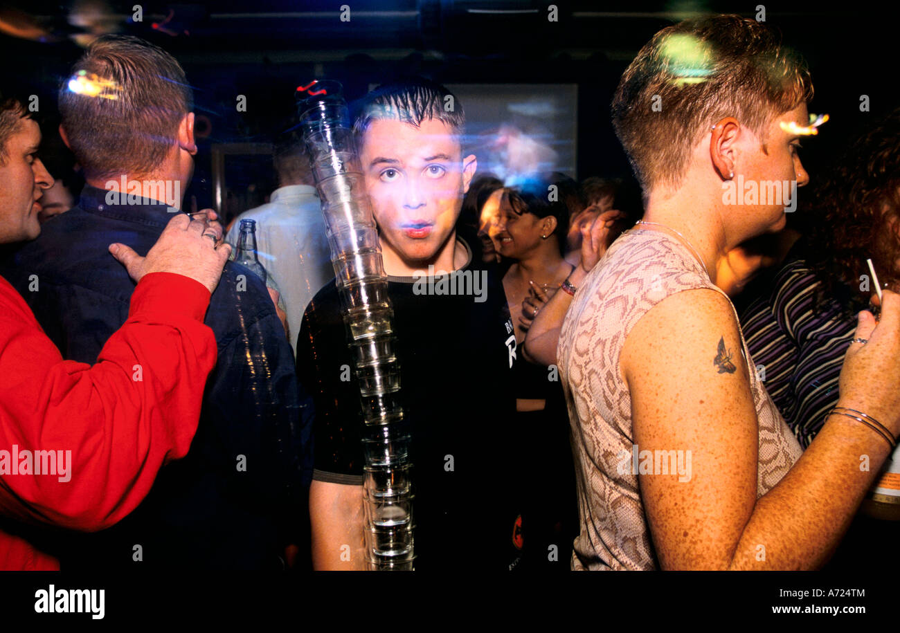 Clubbers in Newcastle's Bigg Market Stock Photo